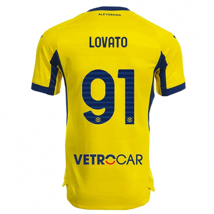 Danxen Women Enrico Lovato #91 Yellow Navy Away Jersey 2025/26 T-Shirt