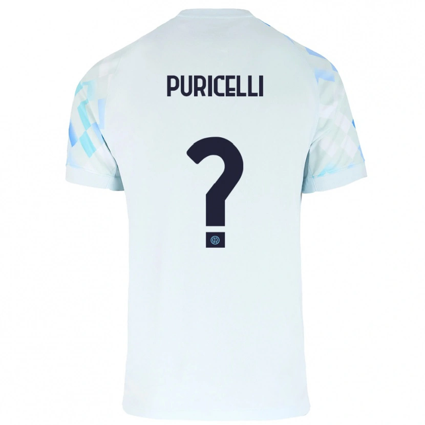 Danxen Women Lorenzo Puricelli #0 White Blue Away Jersey 2025/26 T-Shirt