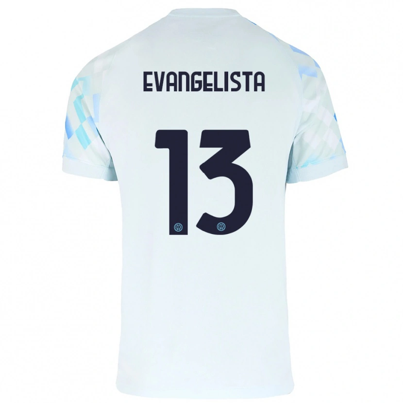 Danxen Women Edoardo Evangelista #13 White Blue Away Jersey 2025/26 T-Shirt