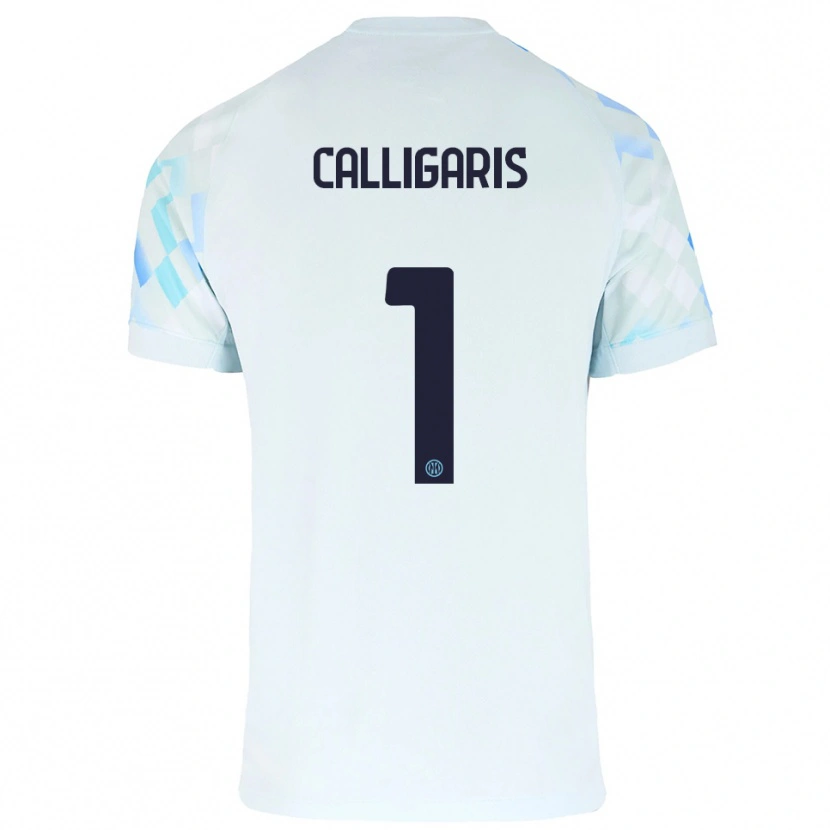 Danxen Women Alessandro Calligaris #1 White Blue Away Jersey 2025/26 T-Shirt