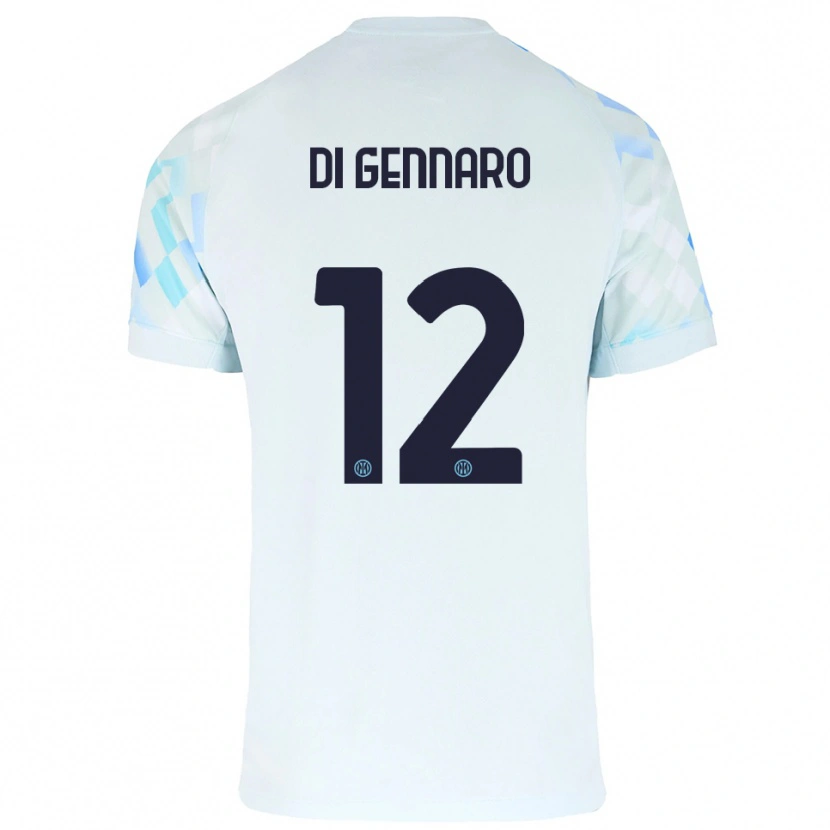 Danxen Women Raffaele Di Gennaro #12 White Blue Away Jersey 2025/26 T-Shirt