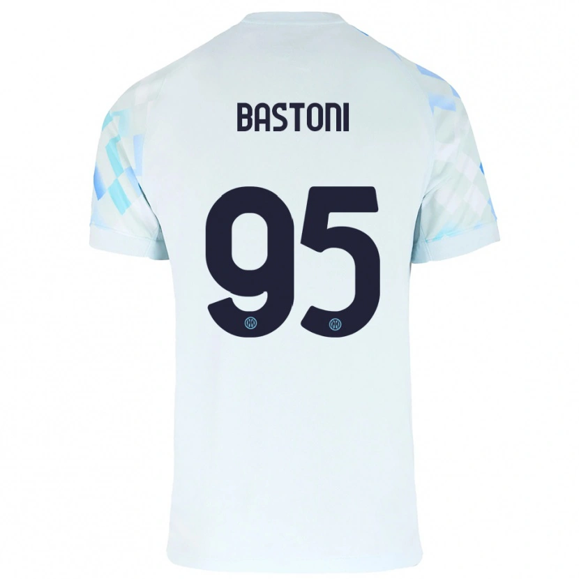 Danxen Women Alessandro Bastoni #95 White Blue Away Jersey 2025/26 T-Shirt