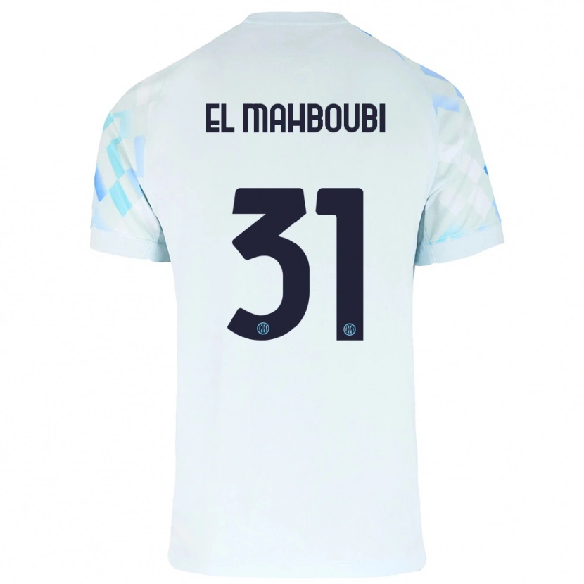 Danxen Women Anas El Mahboubi #31 White Blue Away Jersey 2025/26 T-Shirt