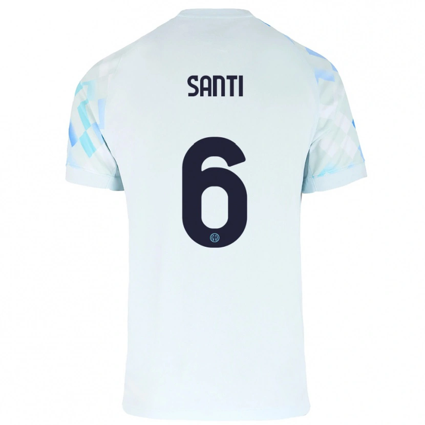 Danxen Women Irene Santi #6 White Blue Away Jersey 2025/26 T-Shirt