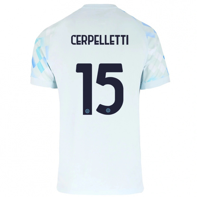 Danxen Women Filippo Cerpelletti #15 White Blue Away Jersey 2025/26 T-Shirt