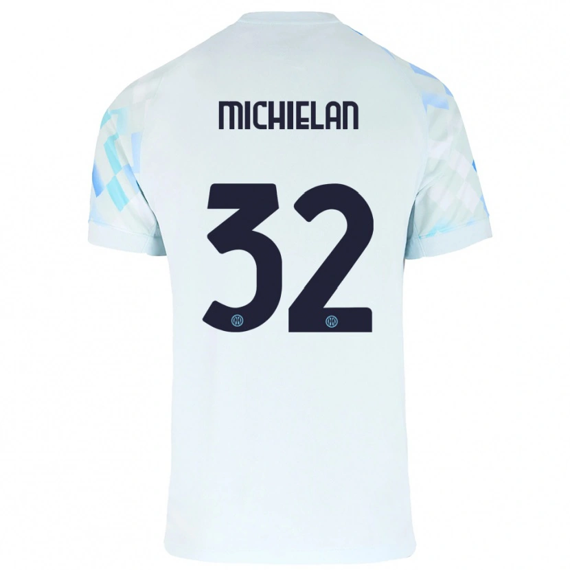 Danxen Women Mattia Michielan #32 White Blue Away Jersey 2025/26 T-Shirt