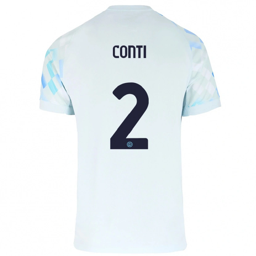 Danxen Women Arturo Conti #2 White Blue Away Jersey 2025/26 T-Shirt