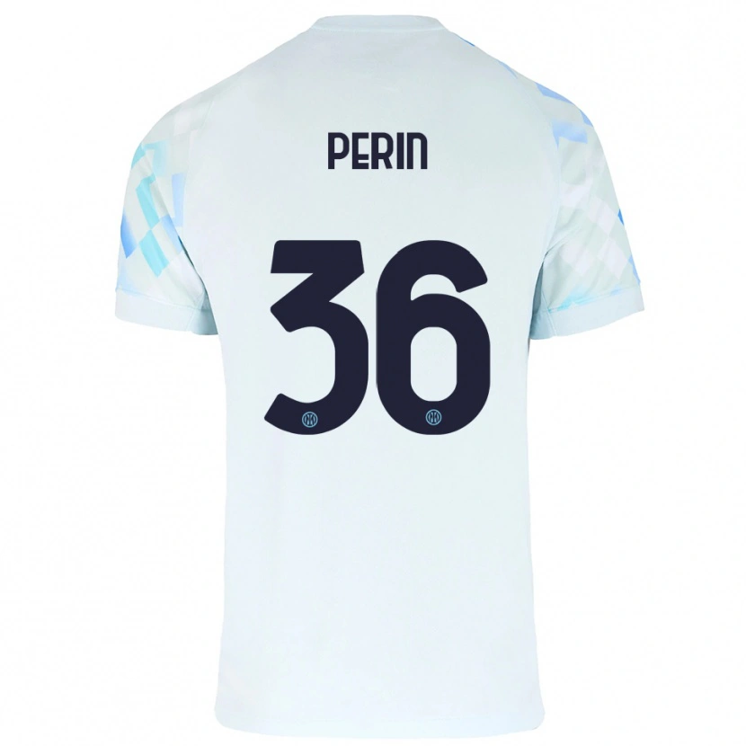 Danxen Women Nicolo Perin #36 White Blue Away Jersey 2025/26 T-Shirt