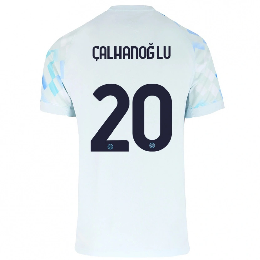 Danxen Women Hakan Çalhanoğlu #20 White Blue Away Jersey 2025/26 T-Shirt