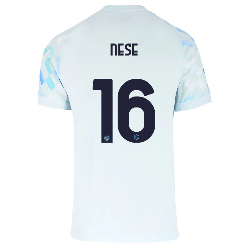 Danxen Women Alessio Nese #16 White Blue Away Jersey 2025/26 T-Shirt