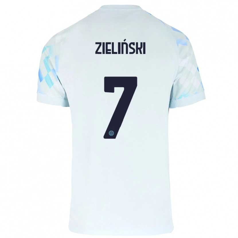 Danxen Women Piotr Zieliński #7 White Blue Away Jersey 2025/26 T-Shirt
