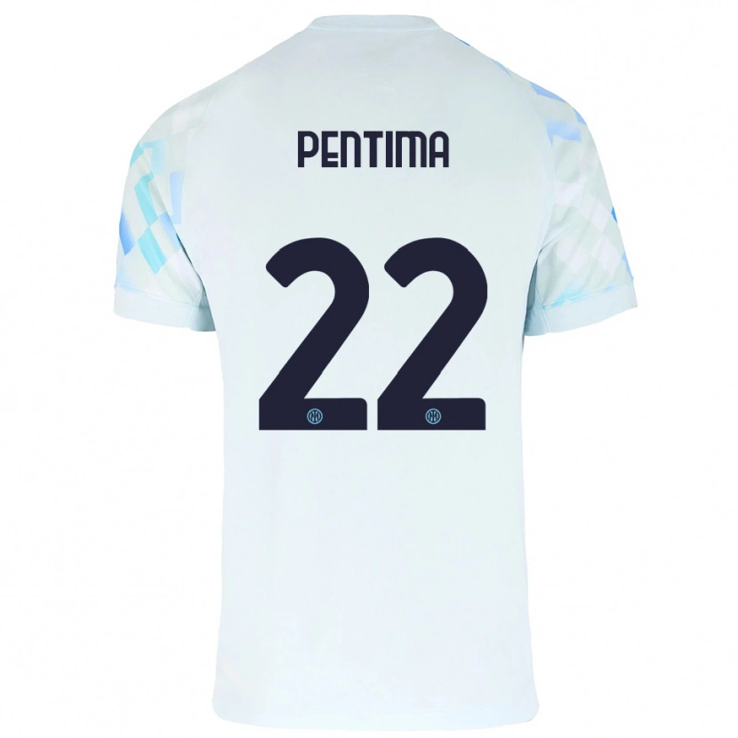 Danxen Women Alessandro Pentima #22 White Blue Away Jersey 2025/26 T-Shirt