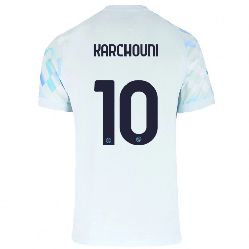 Danxen Women Ghoutia Karchouni #10 White Blue Away Jersey 2025/26 T-Shirt