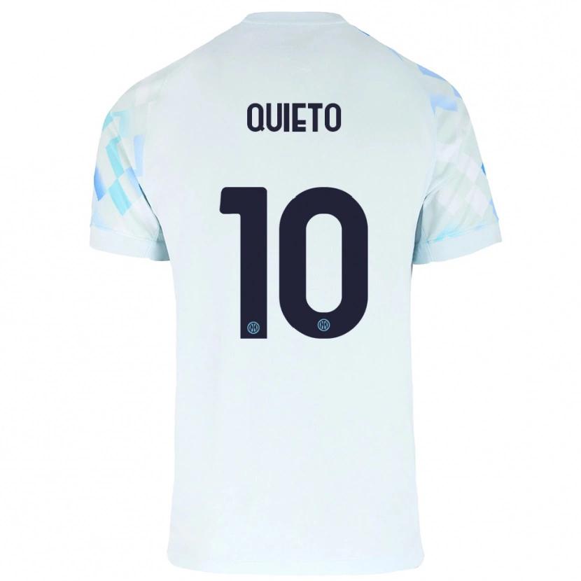 Danxen Women Daniele Quieto #10 White Blue Away Jersey 2025/26 T-Shirt