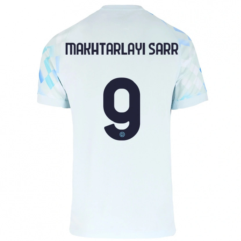 Danxen Women Amadou Makhtarlayi Sarr #9 White Blue Away Jersey 2025/26 T-Shirt