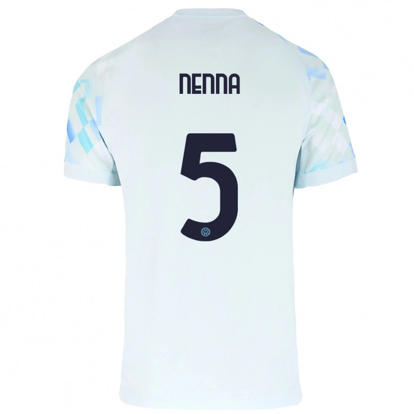 Danxen Women Alessandro Nenna #5 White Blue Away Jersey 2025/26 T-Shirt