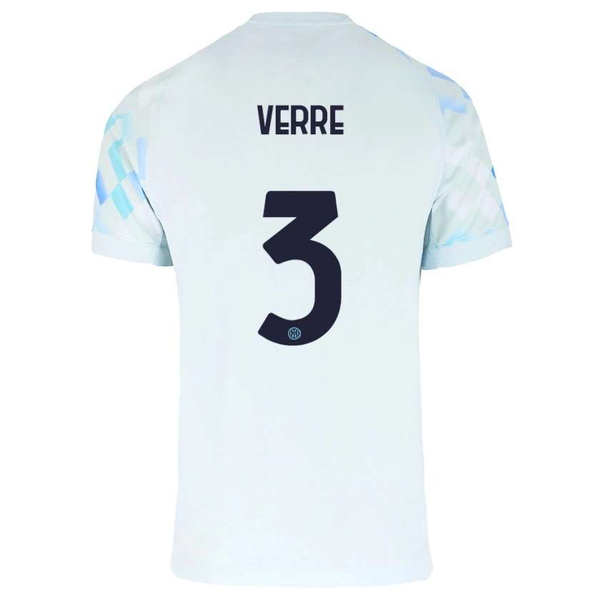 Danxen Women Manuel Verre #3 White Blue Away Jersey 2025/26 T-Shirt