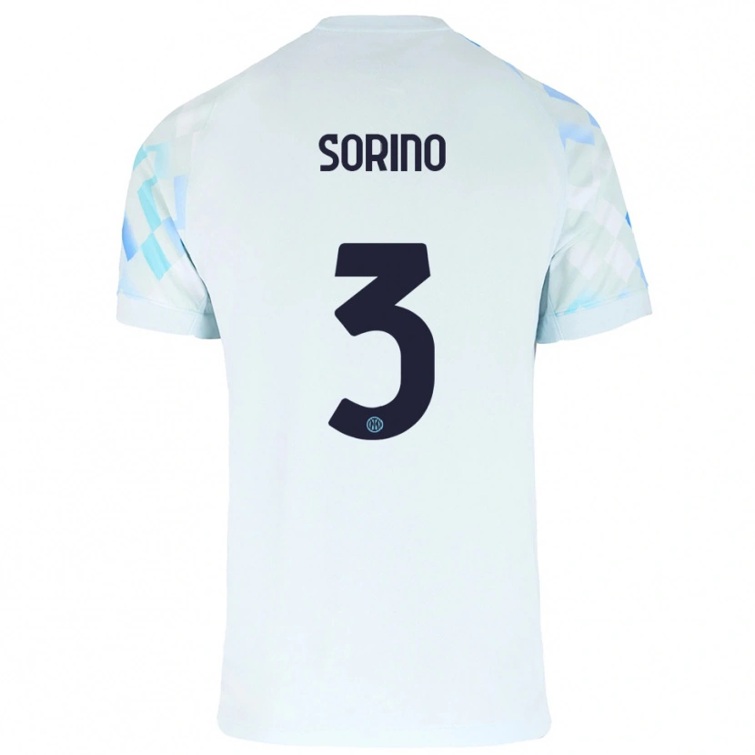 Danxen Women Davide Sorino #3 White Blue Away Jersey 2025/26 T-Shirt