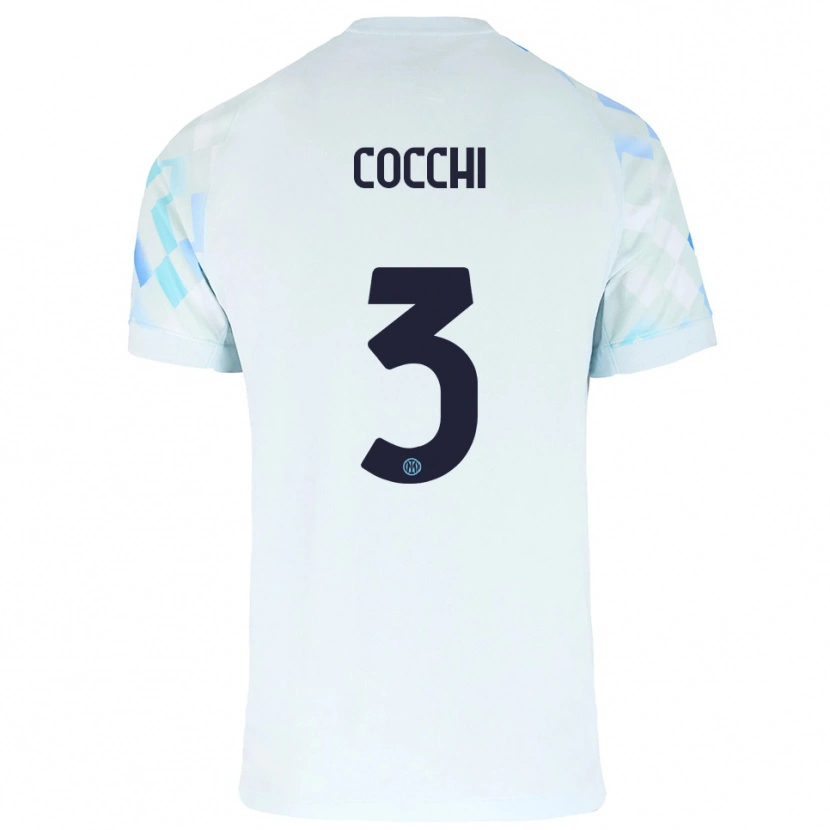 Danxen Women Matteo Cocchi #3 White Blue Away Jersey 2025/26 T-Shirt