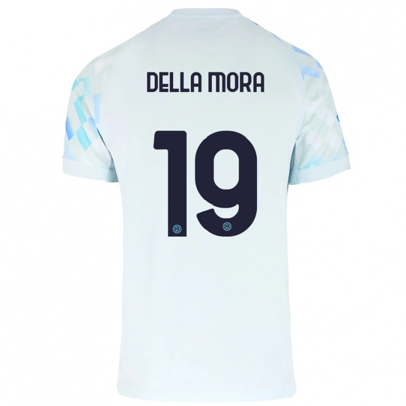 Danxen Women Tommaso Della Mora #19 White Blue Away Jersey 2025/26 T-Shirt