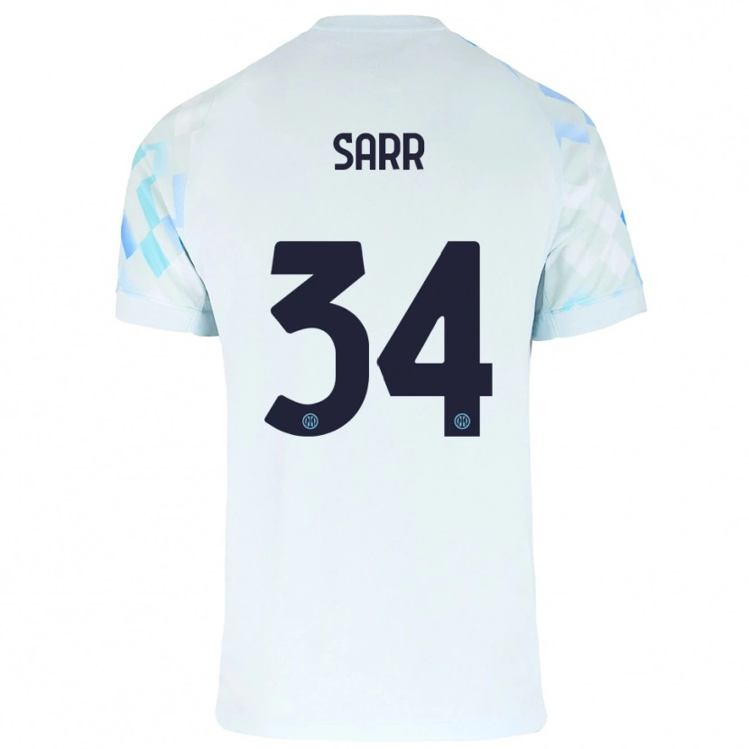 Danxen Women Amadou Sarr #34 White Blue Away Jersey 2025/26 T-Shirt