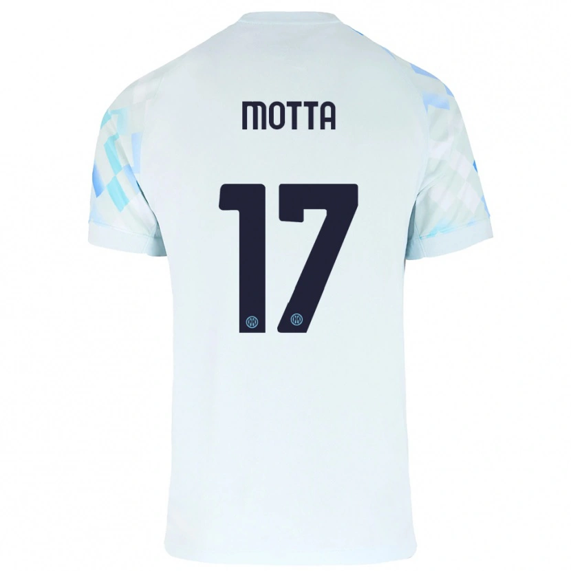 Danxen Women Matteo Motta #17 White Blue Away Jersey 2025/26 T-Shirt