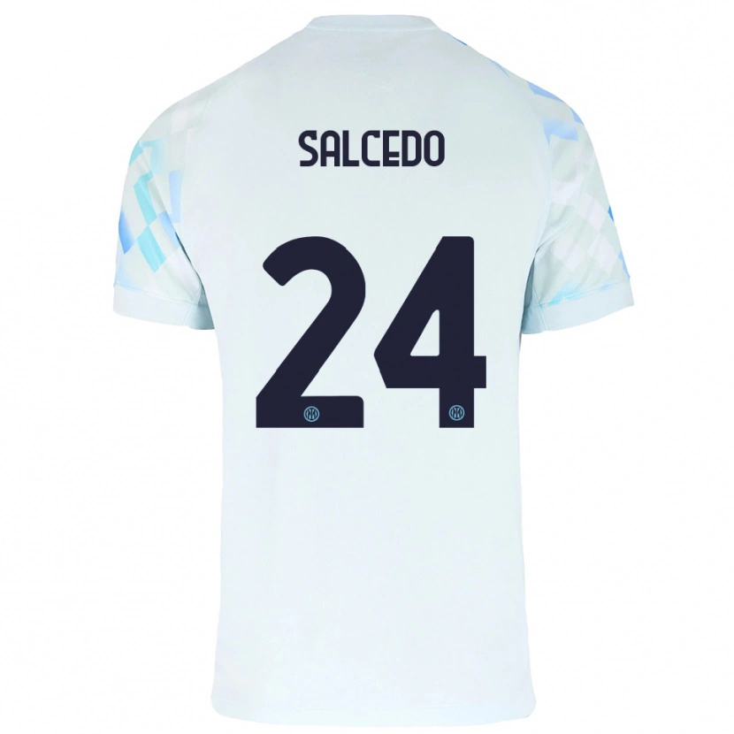 Danxen Women Eddie Salcedo #24 White Blue Away Jersey 2025/26 T-Shirt