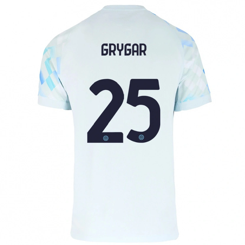 Danxen Women Samuel Grygar #25 White Blue Away Jersey 2025/26 T-Shirt