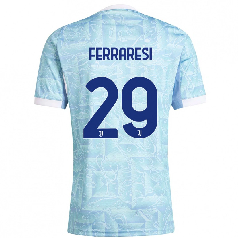 Danxen Women Eleonora Ferraresi #29 Sky Blue Yellow Away Jersey 2025/26 T-Shirt