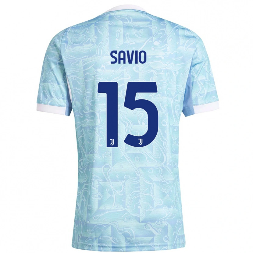 Danxen Women Federico Savio #15 Sky Blue Yellow Away Jersey 2025/26 T-Shirt