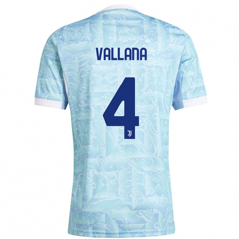 Danxen Women Edoardo Vallana #4 Sky Blue Yellow Away Jersey 2025/26 T-Shirt