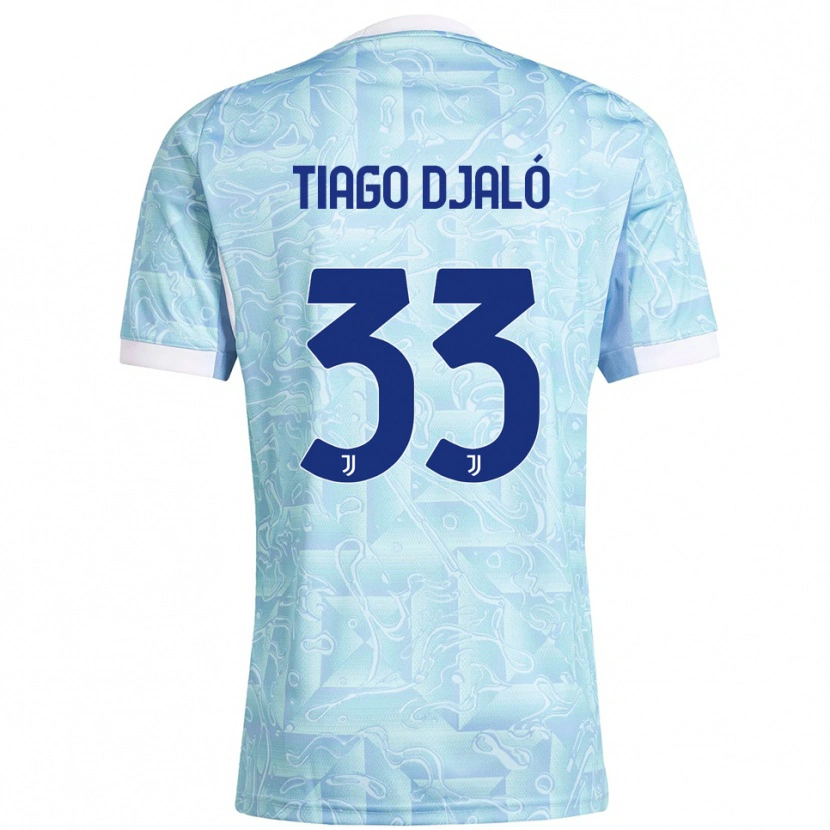 Danxen Women Tiago Djaló #33 Sky Blue Yellow Away Jersey 2025/26 T-Shirt