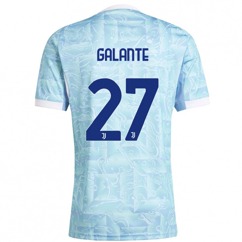 Danxen Women Tommaso Galante #27 Sky Blue Yellow Away Jersey 2025/26 T-Shirt