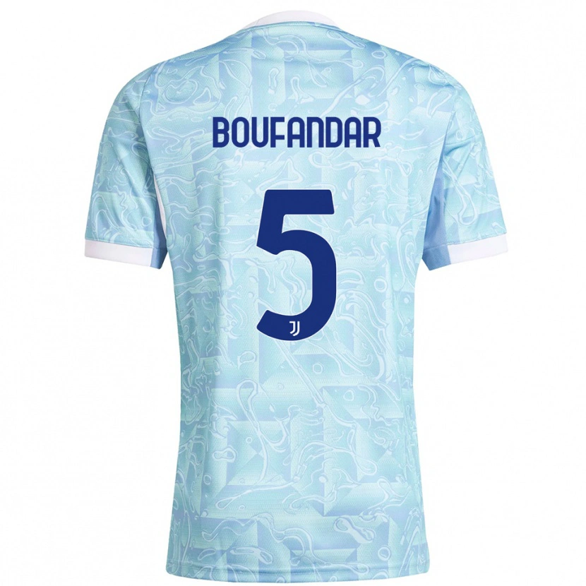 Danxen Women Adam Boufandar #5 Sky Blue Yellow Away Jersey 2025/26 T-Shirt