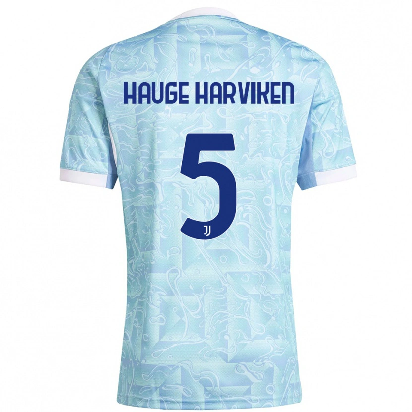 Danxen Women Mathilde Hauge Harviken #5 Sky Blue Yellow Away Jersey 2025/26 T-Shirt