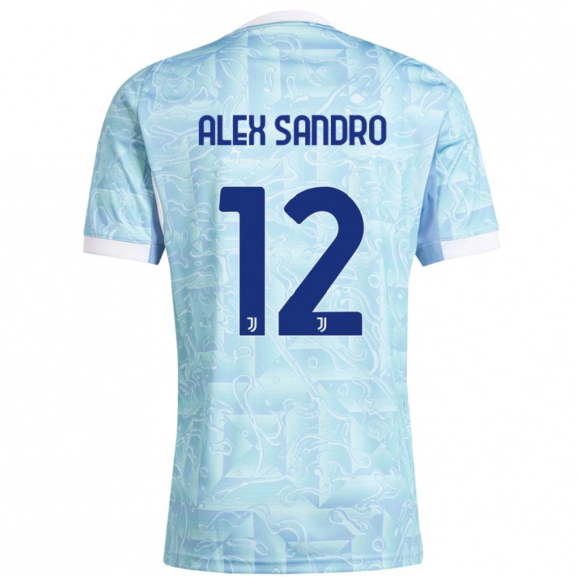Danxen Women Alex Sandro #12 Sky Blue Yellow Away Jersey 2025/26 T-Shirt