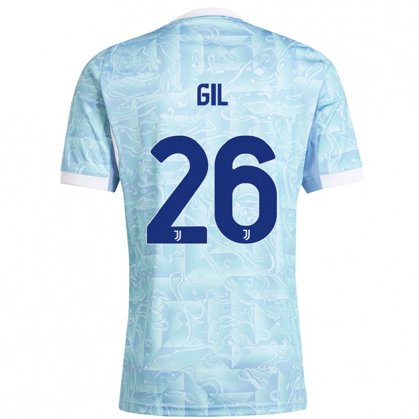 Danxen Women Javier Gil #26 Sky Blue Yellow Away Jersey 2025/26 T-Shirt