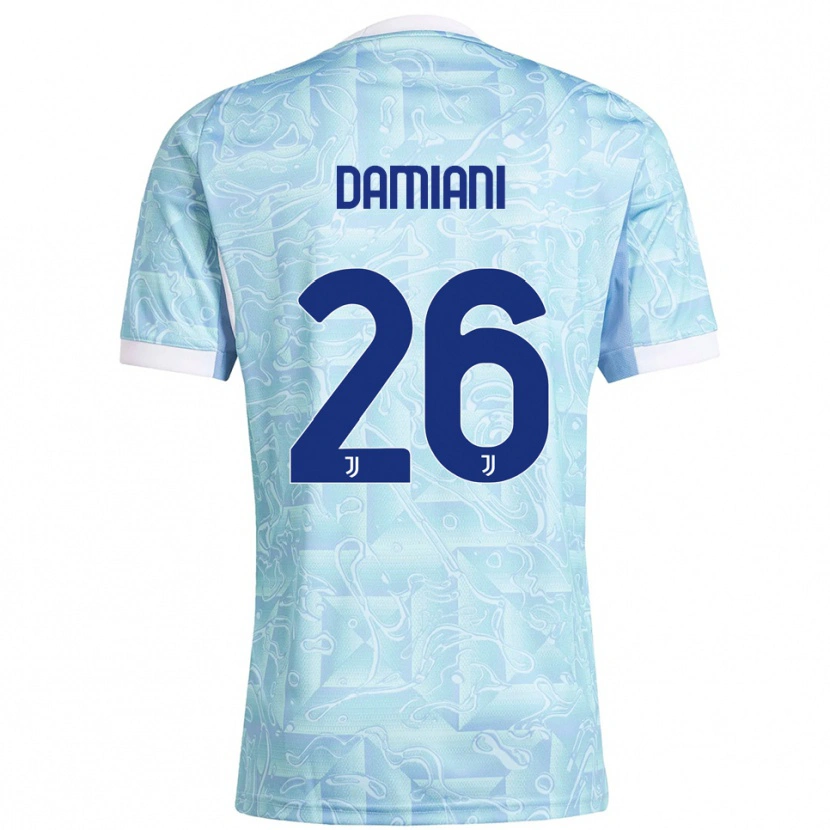 Danxen Women Samuele Damiani #26 Sky Blue Yellow Away Jersey 2025/26 T-Shirt