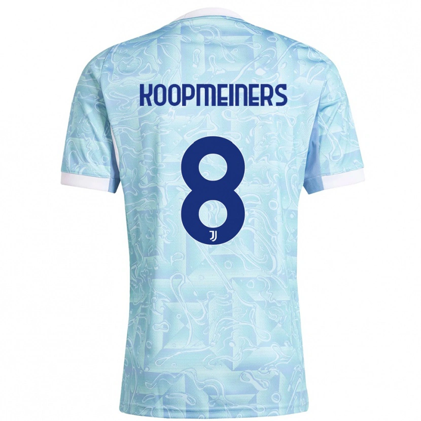 Danxen Women Teun Koopmeiners #8 Sky Blue Yellow Away Jersey 2025/26 T-Shirt