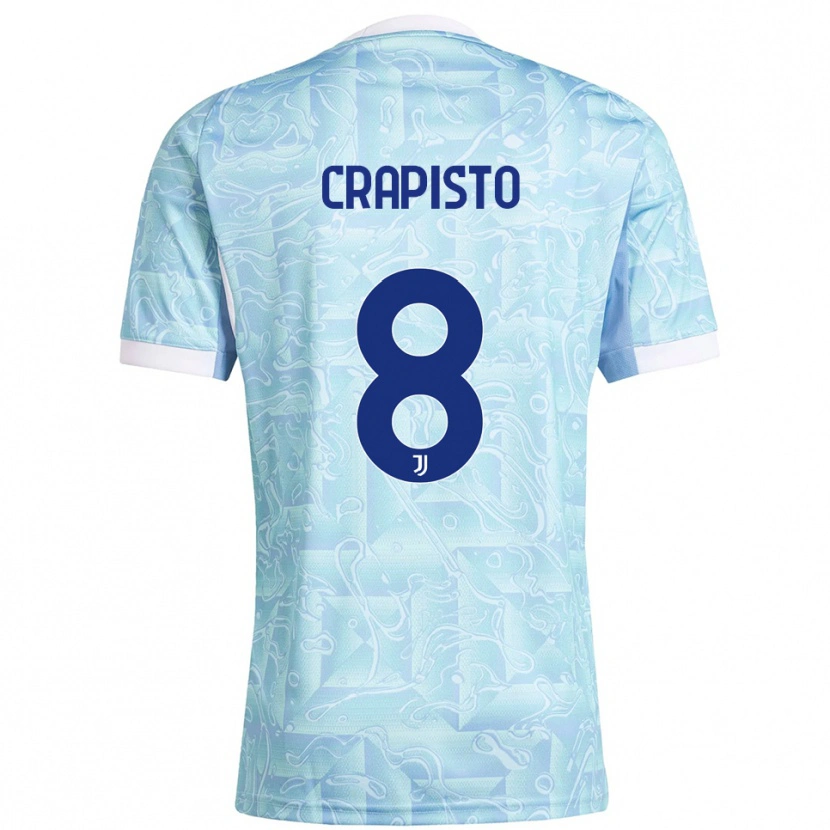 Danxen Women Francesco Crapisto #8 Sky Blue Yellow Away Jersey 2025/26 T-Shirt