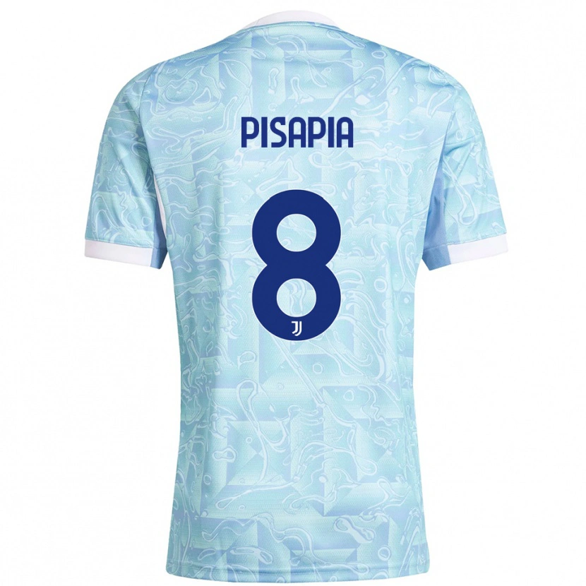 Danxen Women Luciano Pisapia #8 Sky Blue Yellow Away Jersey 2025/26 T-Shirt