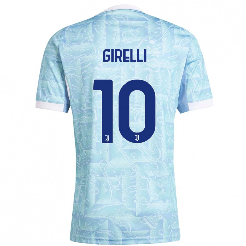 Danxen Women Cristiana Girelli #10 Sky Blue Yellow Away Jersey 2025/26 T-Shirt