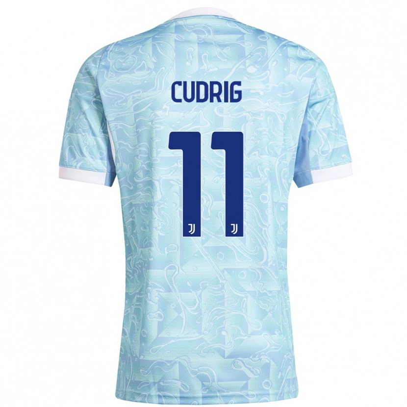 Danxen Women Nicolò Cudrig #11 Sky Blue Yellow Away Jersey 2025/26 T-Shirt