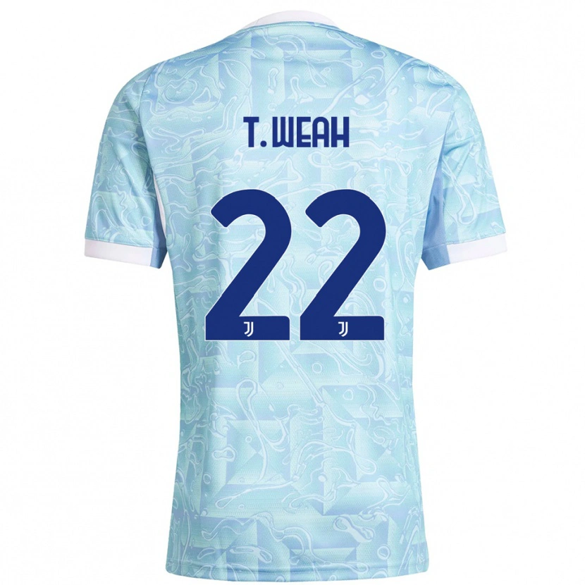 Danxen Women Timothy Weah #22 Sky Blue Yellow Away Jersey 2025/26 T-Shirt