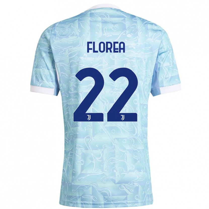 Danxen Women Andrei Florea #22 Sky Blue Yellow Away Jersey 2025/26 T-Shirt