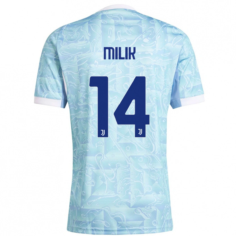 Danxen Women Arkadiusz Milik #14 Sky Blue Yellow Away Jersey 2025/26 T-Shirt