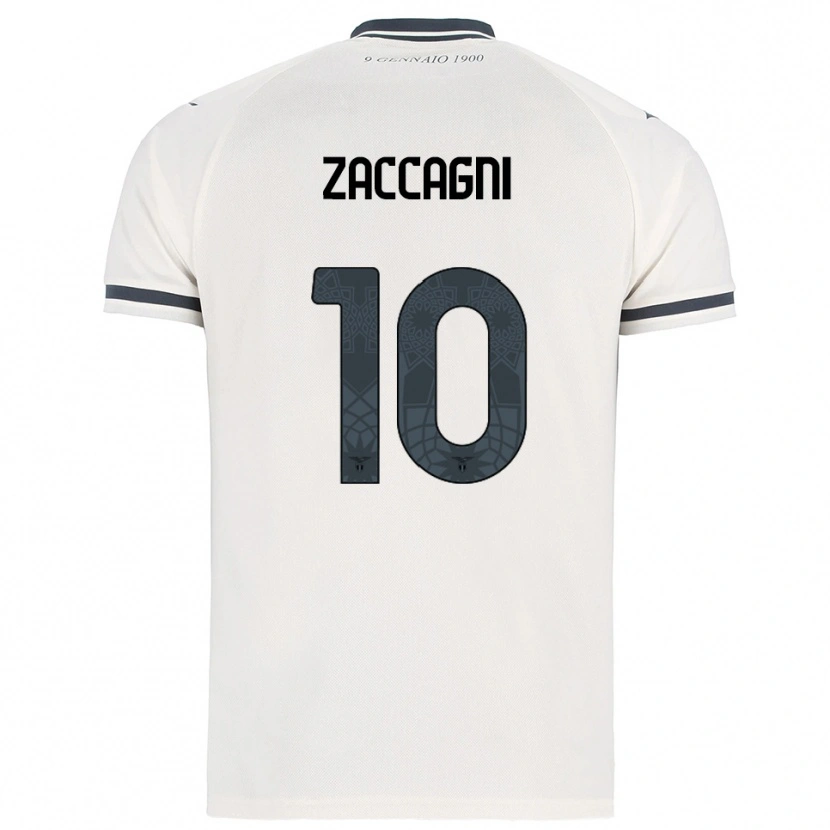 Danxen Women Mattia Zaccagni #10 White Navy Away Jersey 2025/26 T-Shirt