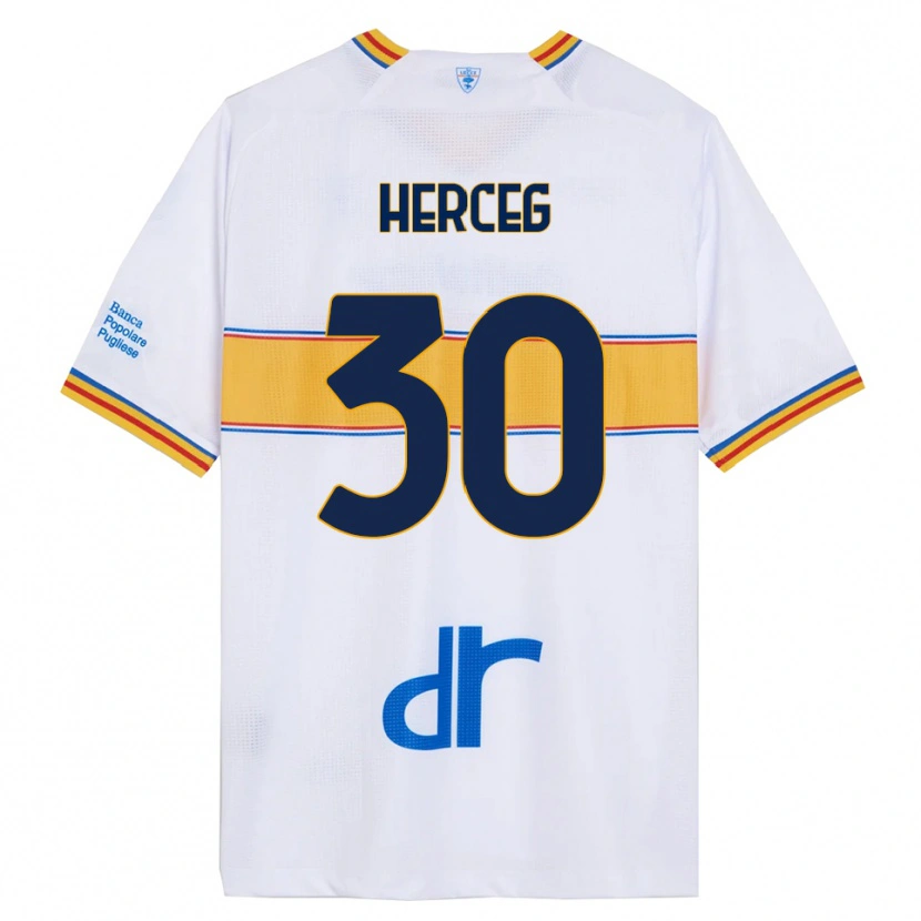 Danxen Women Lovro Herceg #30 White Yellow Away Jersey 2025/26 T-Shirt