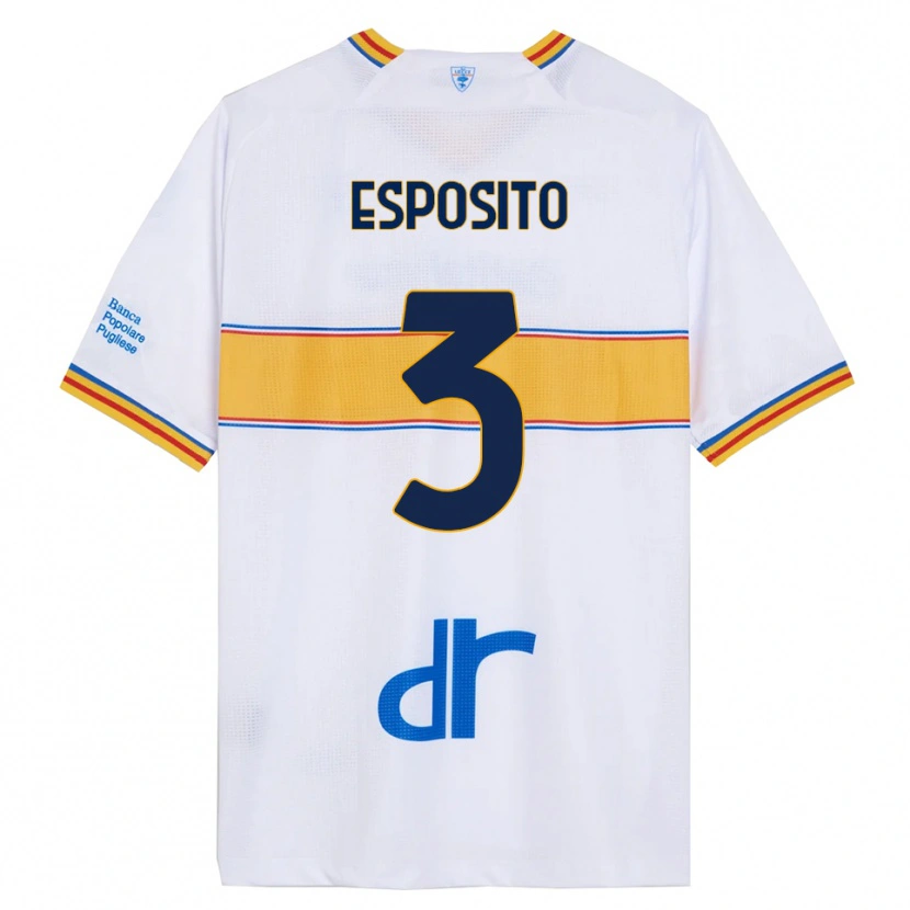 Danxen Women Sebastian Esposito #3 White Yellow Away Jersey 2025/26 T-Shirt