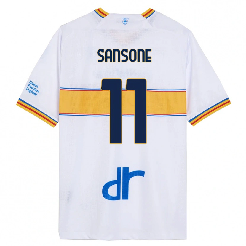 Danxen Women Nicola Sansone #11 White Yellow Away Jersey 2025/26 T-Shirt